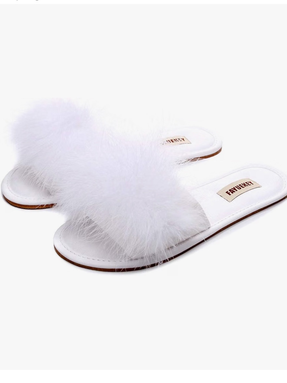 White Bridal Feather Sandals